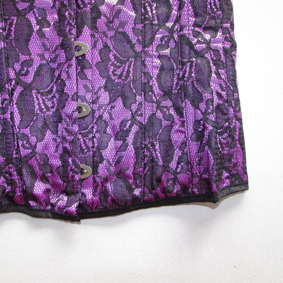 Purple with Black Lace Overlay Corset - NEW - Picture 7 of 7